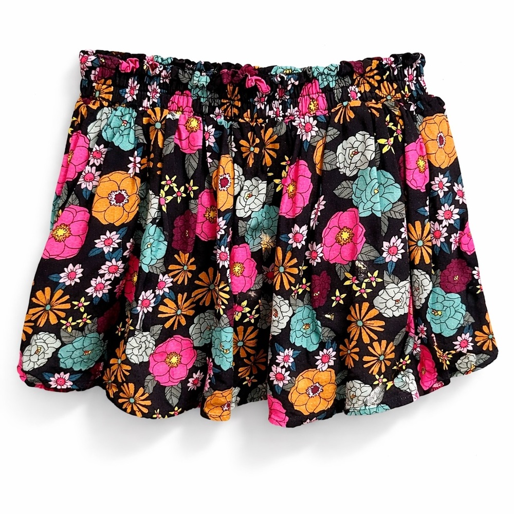 Jumping Beans Girls Floral Bubble Skirt Size 6 Multicolor Pull-On Cotton Twirl